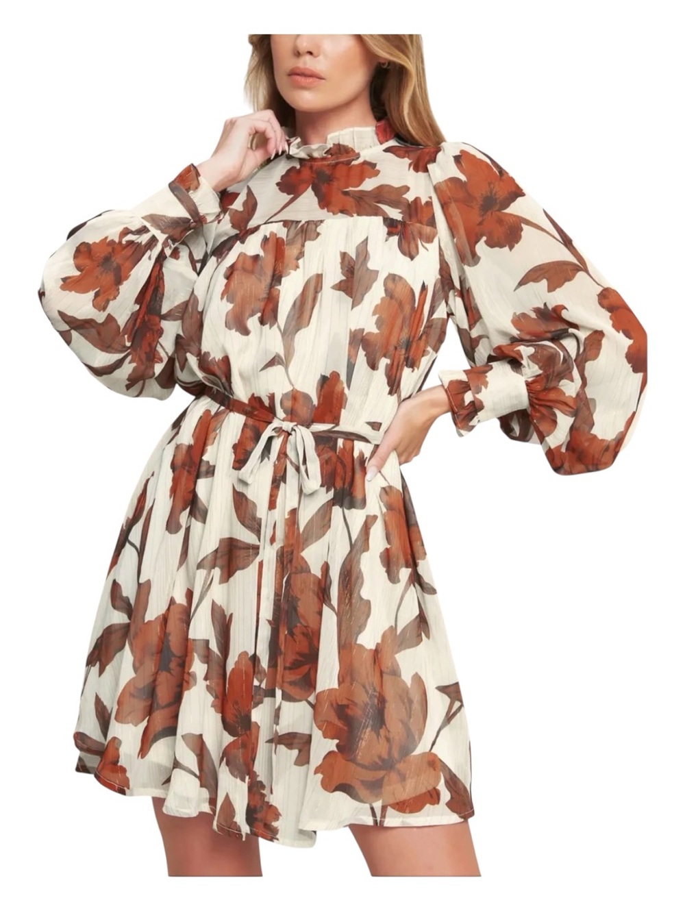 FLYING TOMATO Patricia Printed Woven Mini Dress
